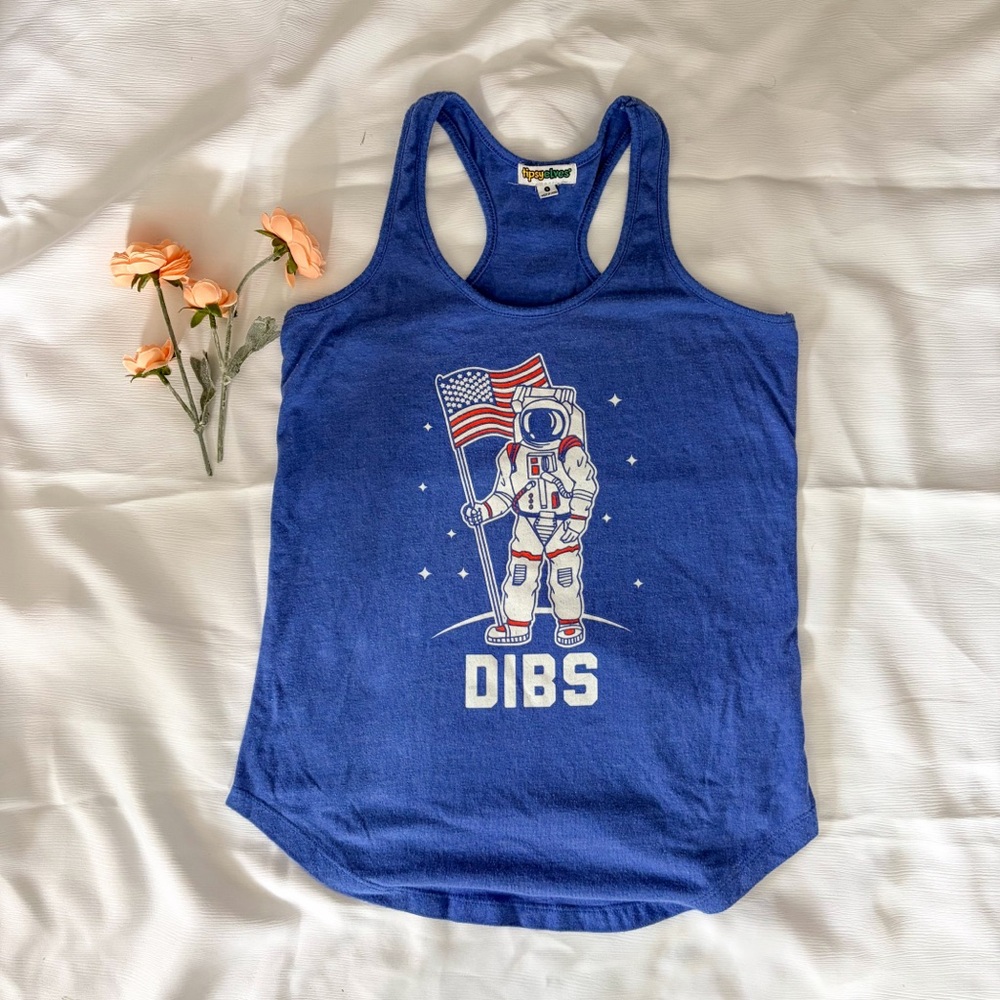 Tipsy Elves Patriotic Moon Landing Graphic Tank - Blue - Size Small - Picture 5 of 5
